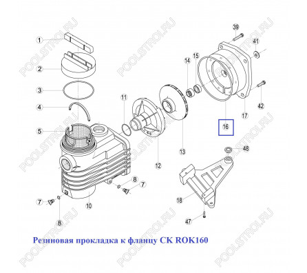 Резиновая прокладка к фланцу CK ROK160